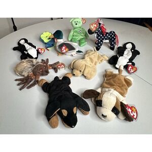Ty Beanie Babies Set of 10  With And  Without‎ Tags Collectible Vintage